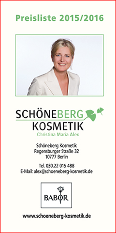 price list of Schöneberg Kosmetik in Berlin